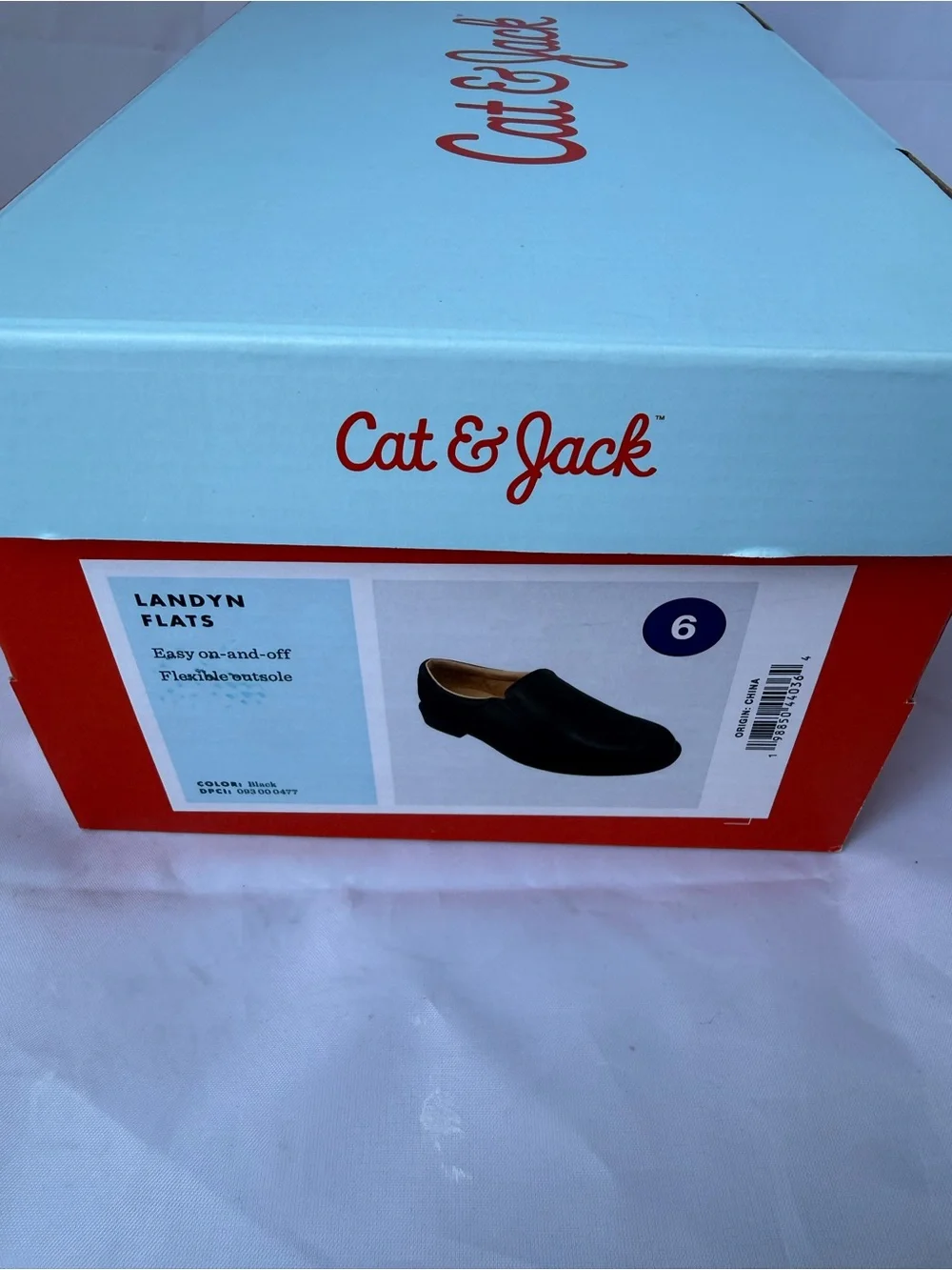 Cat & Jack Landyn Flats Boys Black Dress Shoes | Size 6 | Original Box